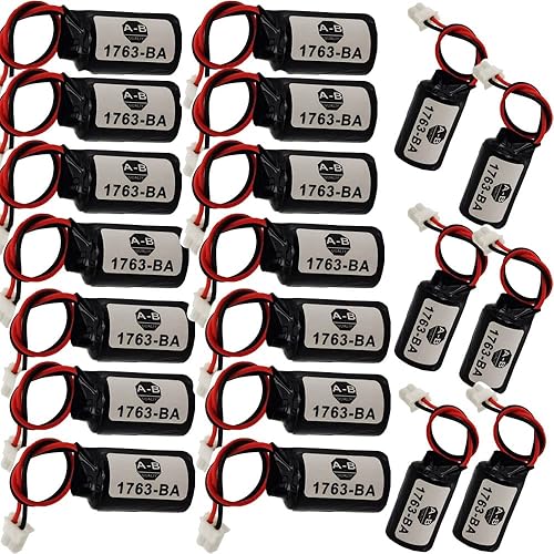 Miniatura 1 de RCCONE 20-Pack 1763-BA COMP-295 3V 1100mAh PLC Computer Backup Lithium Battery for Allen Bradley 1763-BA Battery