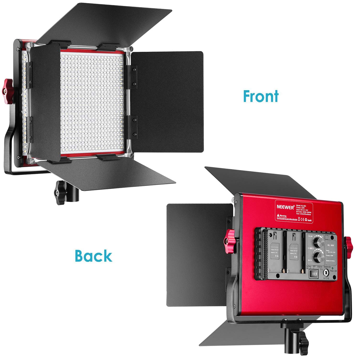 Amazon.com : Neewer LED Video Light, Bi-Color Dimmable 660 Beads