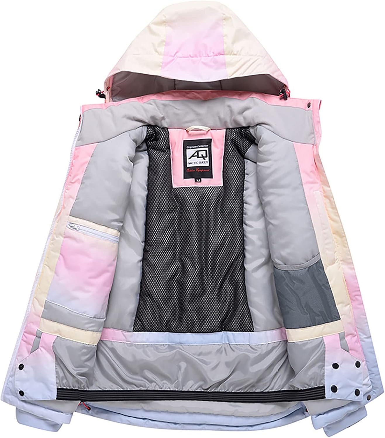 Women's Ski Suit Gradient Pink Snowboard Jacket & Pants Outdoor Winter Sports Waterproof Fashion Snowsuit