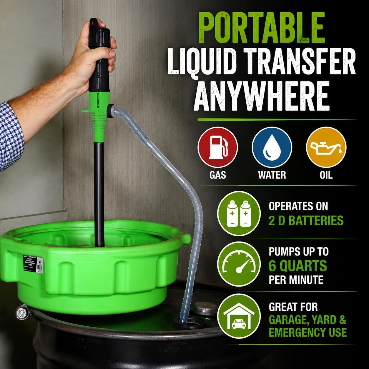 Evaporative Cooler and Liquid Transfer Pump, 3,100 CFM, Handheld Pump