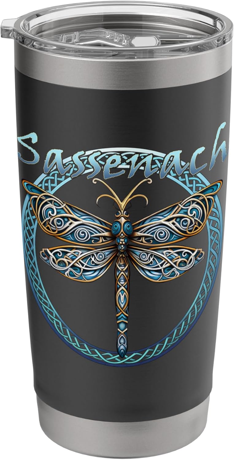 Sassenach Gaelic Dragonfly Scottish Outlander Stainless Steel Insulated Tumbler