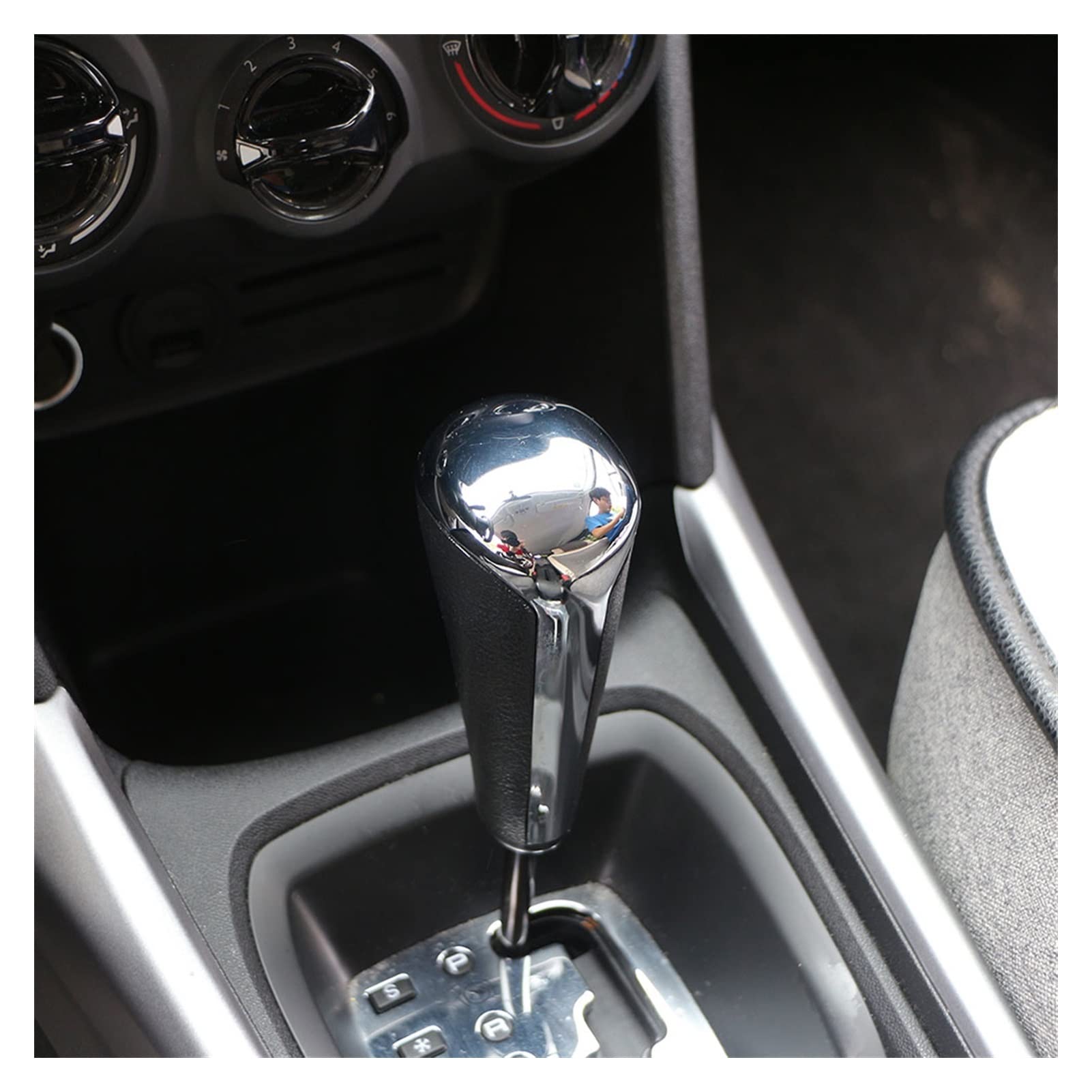 Pomello Cambio Automatico Per Peugeot - Nero E Argento - In Ecopelle E ABS - Ricambio Stiloso - Foto 2