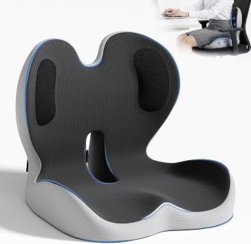 Seat Cushion,Memory Foam Chair Cushion for Office and Car,Ergonomic Coccyx Seat Cushion for Tailbone,Sciatic Nerve,Lower Back Pressure Relief,Lumbar Support Pilow for Office,Car,Truck,Desk Chair