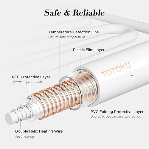Miniatura 5 de Westinghouse Manta eléctrica con calefacción tamaño Queen 10 niveles de calefacción y 1 a 12 horas de tiempo de calefacción manta a cuadros verdes