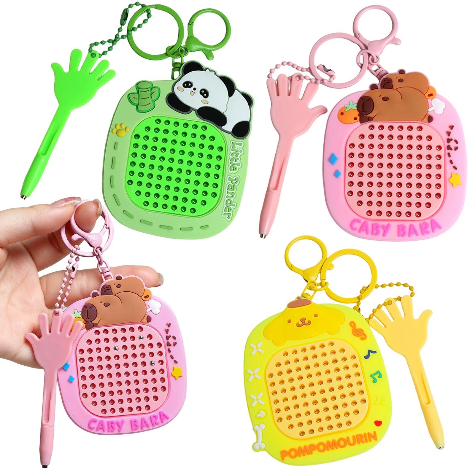 3pcs Fidget Keyring,2-in-1 Sensory Fidget Toys with Magnetic Drawing Board and Maze Map,Stress Relief Fidget Toys, Portable Travel Magnetic Supplies for Airplane Car Ride Activities