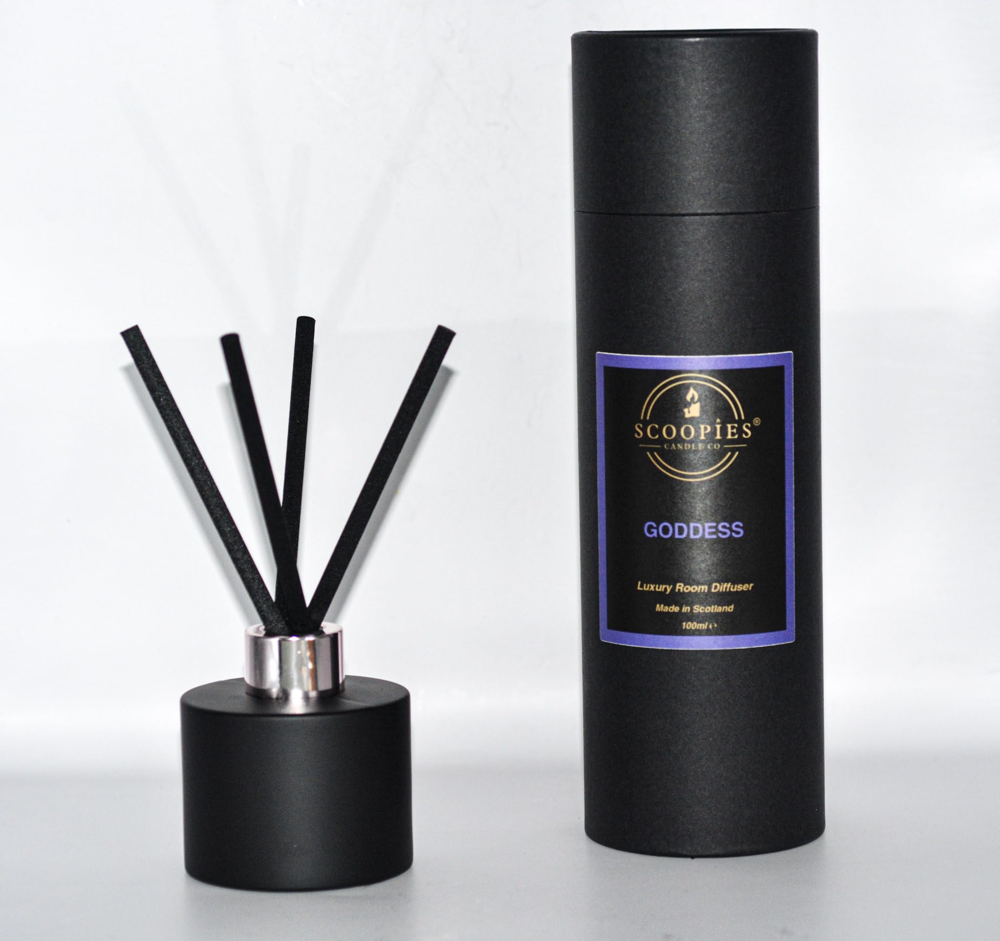 Scoopies Candle Co Luxury Scented Reed Room Diffuser, 100ml, Handmade in Scotland, Vegan (GODDESS)