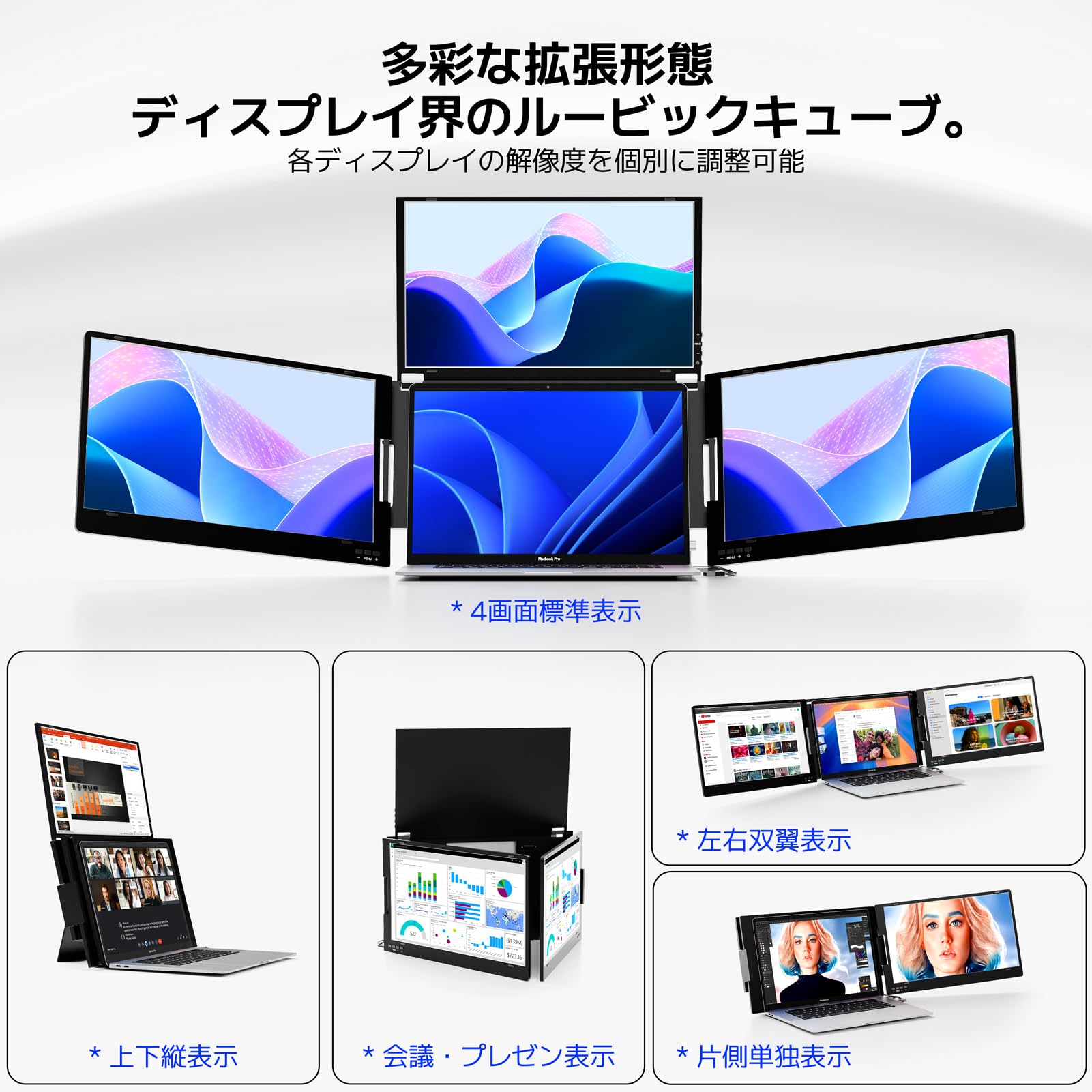 ポータブルトライスクリーン 10.1インチ JAPANNEXT ポータブルトライスクリーン 10.1インチ Amazon.co.jp