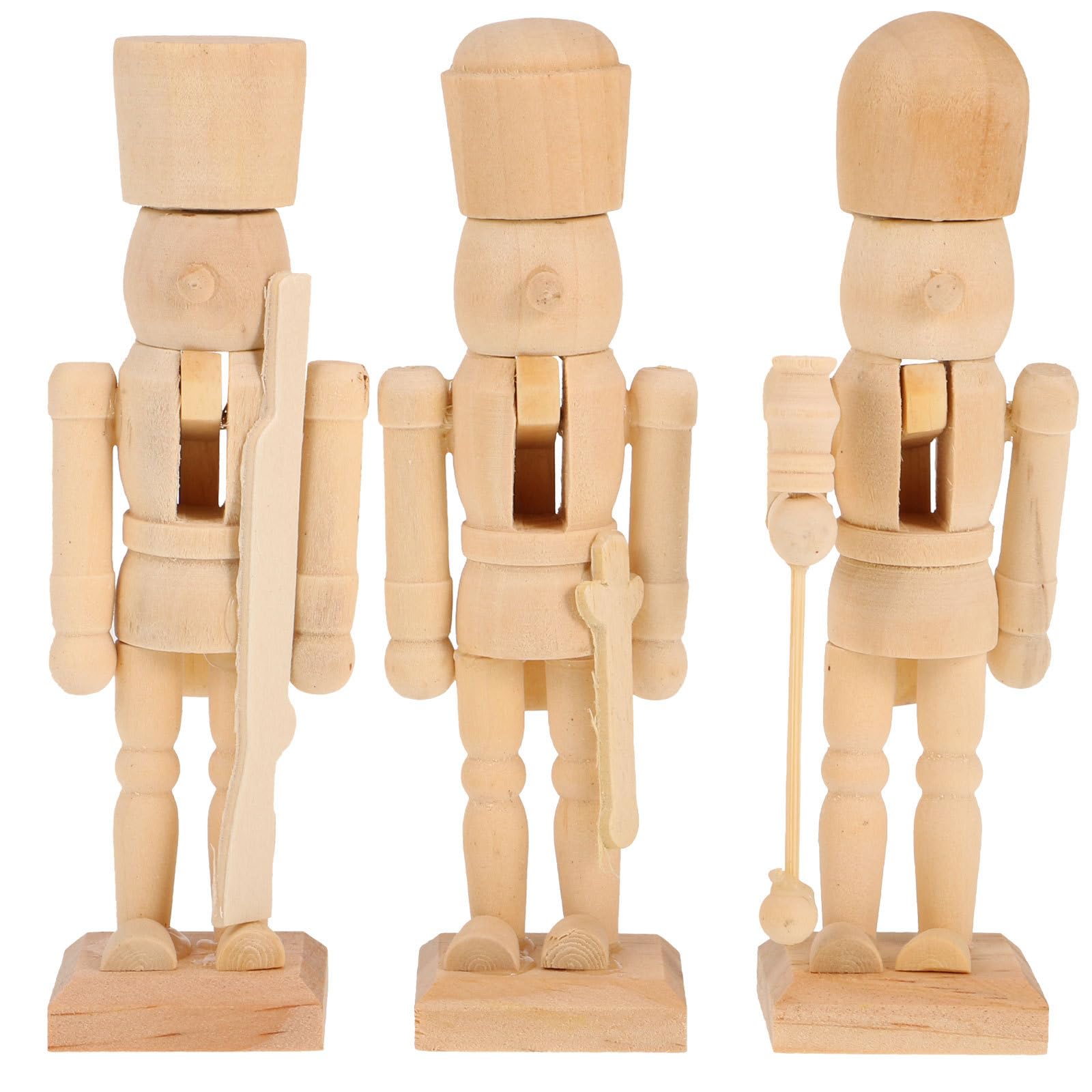 Veemoon Unlackierte Holz-Nussknacker Zum Selbstbemalen – DIY Weihnachtsdeko, Ca. 20,5 Cm