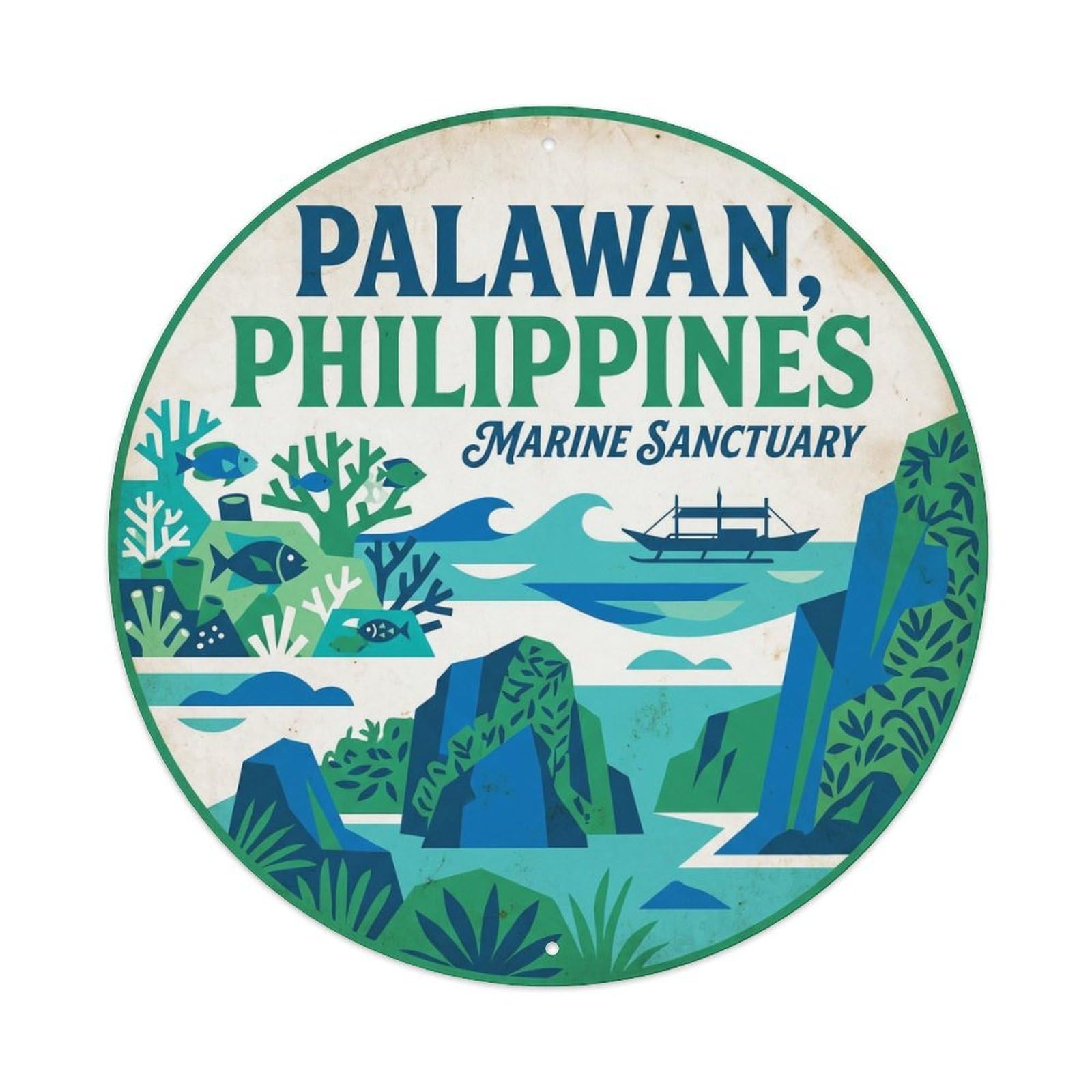 Vintage Palawan Travel El Nido Philippines Metal Tin Sign
