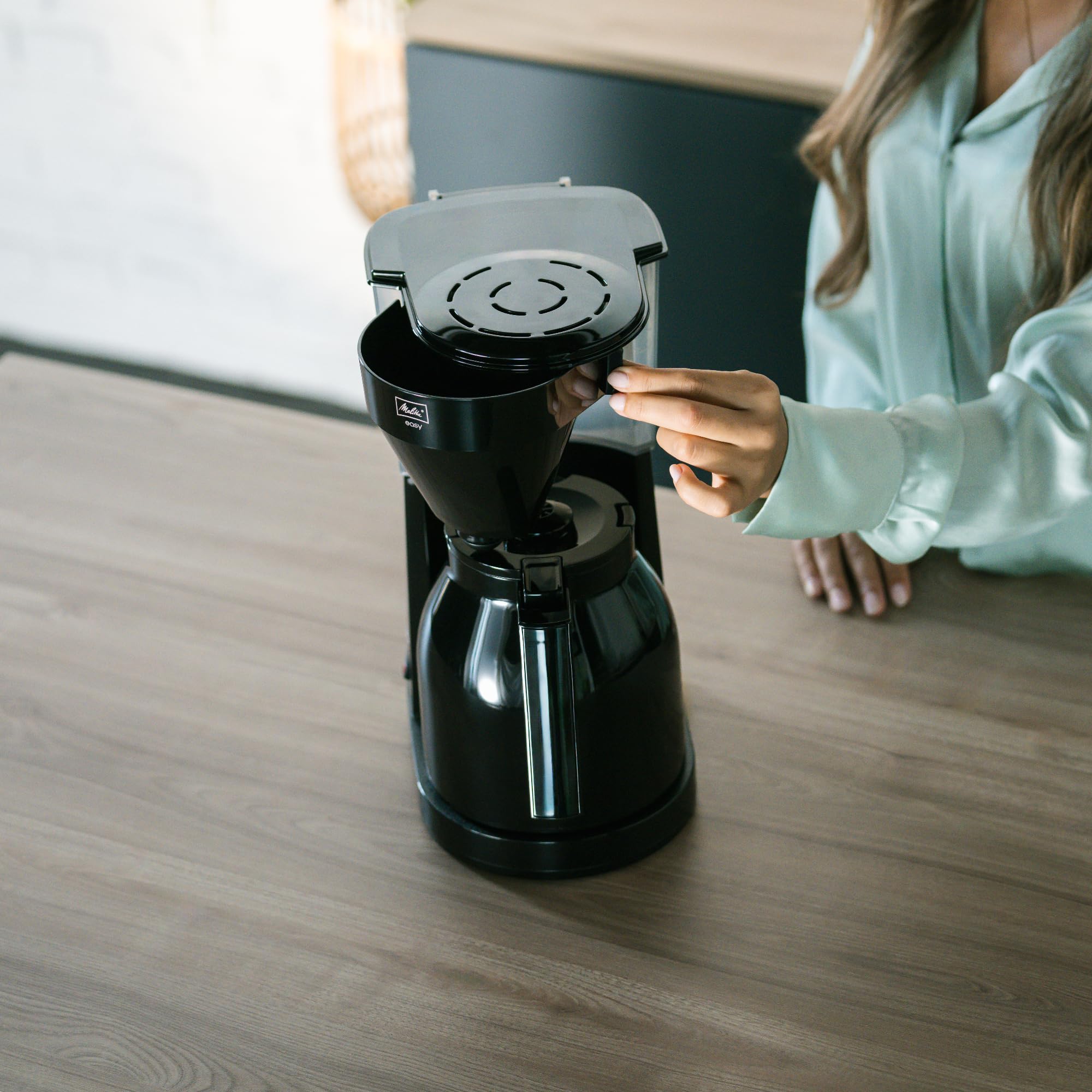 Melitta Cafetière à Filtre avec Verseuse Isotherme et seconde verseuse, Easy Therm II, Noir