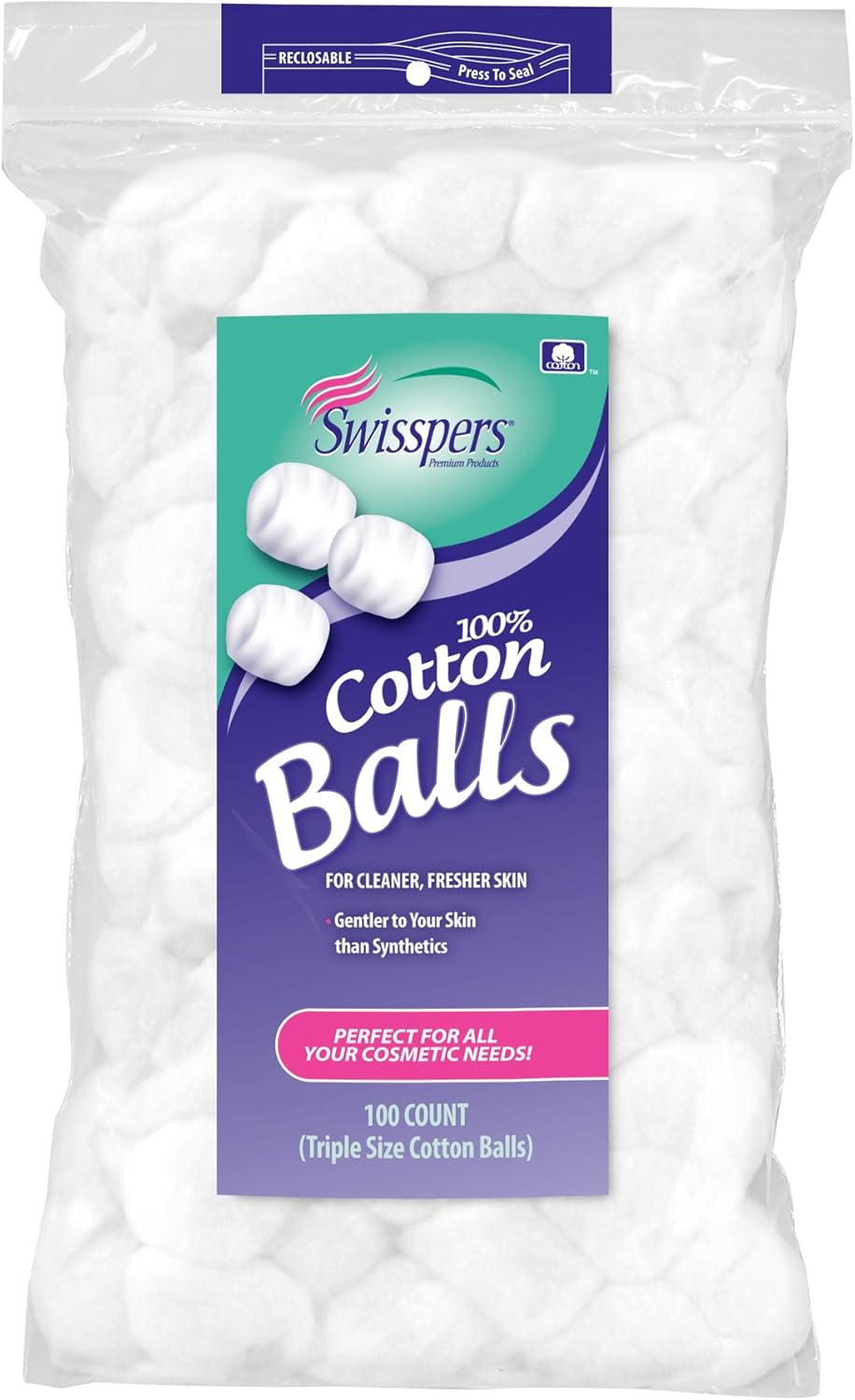 SWISSPERS Swisspers Cotton Balls 100's : Beauty & Personal Care