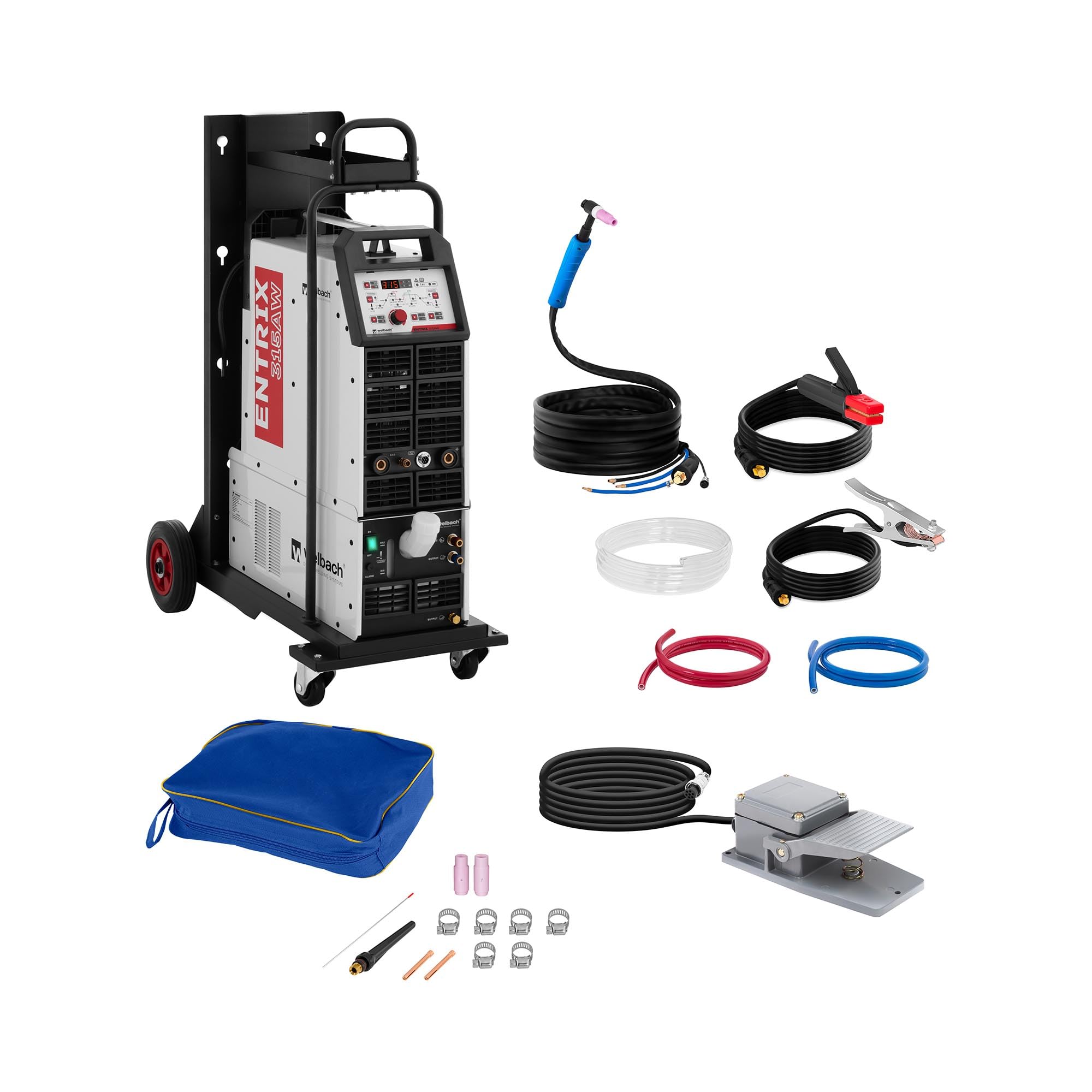 Welbach Saldatrice Per Alluminio Saldatrice Digitale Entrix 315W (315 A, 400 V, Tig Ca/Cc, Igbt, Impulsi, Mma, Hf, Raffreddamento Ad Acqua, Funzione Memoria)-image