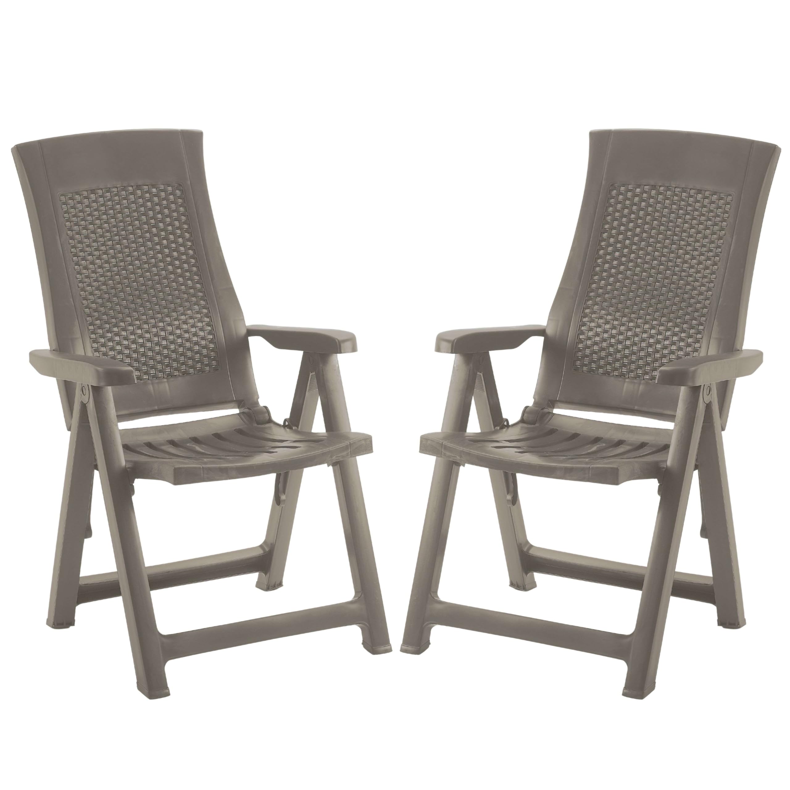 Miroytengo Pack 2 Sillones Plegables Muebles de Exterior Gold Estilo Práctico en Color Marrón 59x108x62 cm