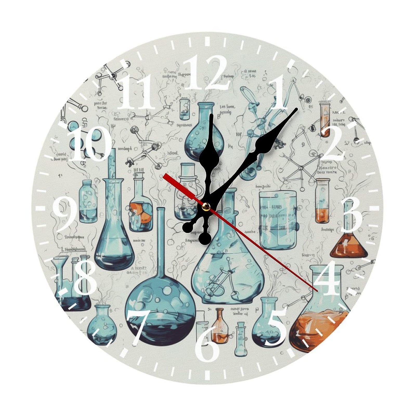 Horloge silencieuse chimie à piles avec chiffres arabes pour un calme total