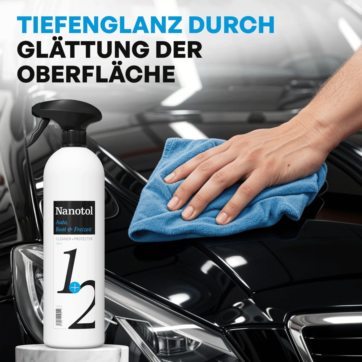 Nanotol 2in1 Auto Cleaner & Protector – Reinigung und Nano Versiegelung für Lack, Glas & Kunststoff, Scheibenversiegelung Auto – 2+1 Gratis, 3 x 1000 ml