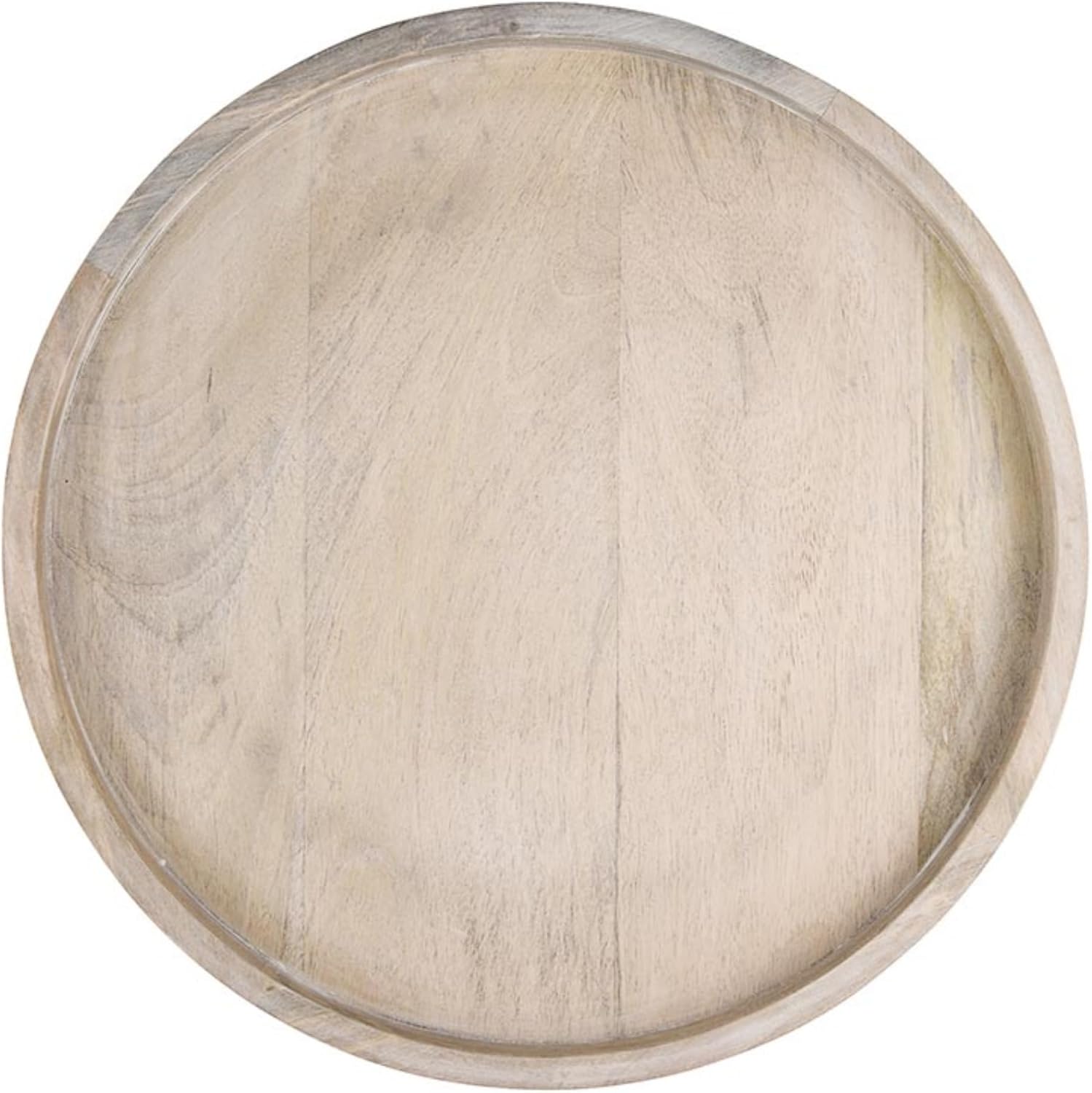 Santa Barbara Design Studio Mango Wood Lazy Susan for Table Top Turntable Charcuterie Board Serving Tray, 15.75" D x 2" H, Bleach