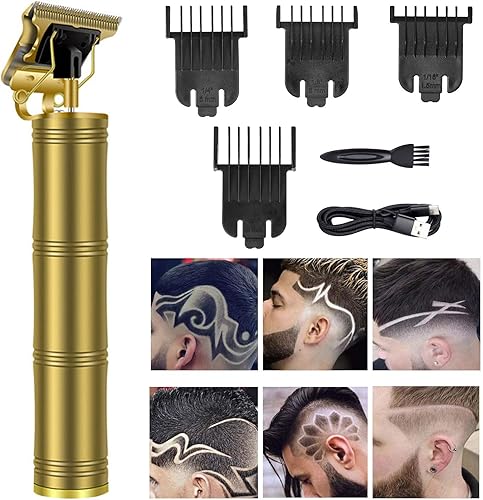 Miniatura 16 de Cortadora de pelo profesional para hombres y mujeres, inalámbrica, recargable, recortadora de pelo, kit de aseo de corte de cuerpo de metal, Cabeza