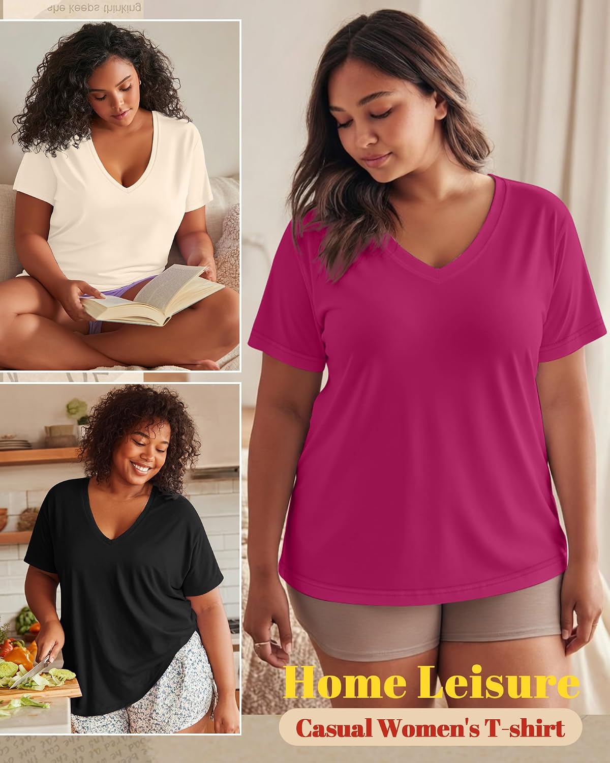 Neer 3 Pack Plus Size Women's T-Shirts image 5