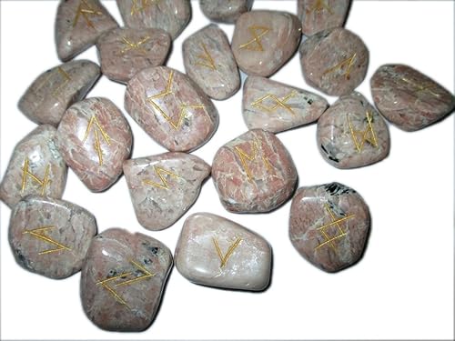 Miniatura 2 de Maravillosa piedra lunar fantástica 25 piedras preciosas runas anciano Futhark nórdico hecho a mano ágata mágica cristal grabado cuerpo terciopelo