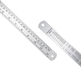 Perkin Stainless Steel Metal Shatterproof Straight Edge Metric Ruler 30 cm 12 inches Long