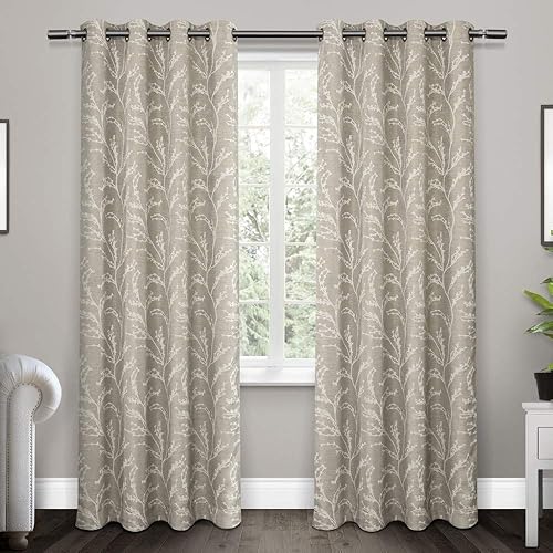 Exclusive Home Kilberry - Par de paneles de cortinas opacas con ojales en la parte superior, 52 x 108 pulgadas, gris paloma
