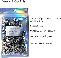 Vista 191 de Genie Crystal ss34 Red Glass Rhinestones 288 Pcs, 7.0 mm Big Light Siam Flatback Rhinestone, Diamond Cut Gems for Crafts, Face Mask, Makeup