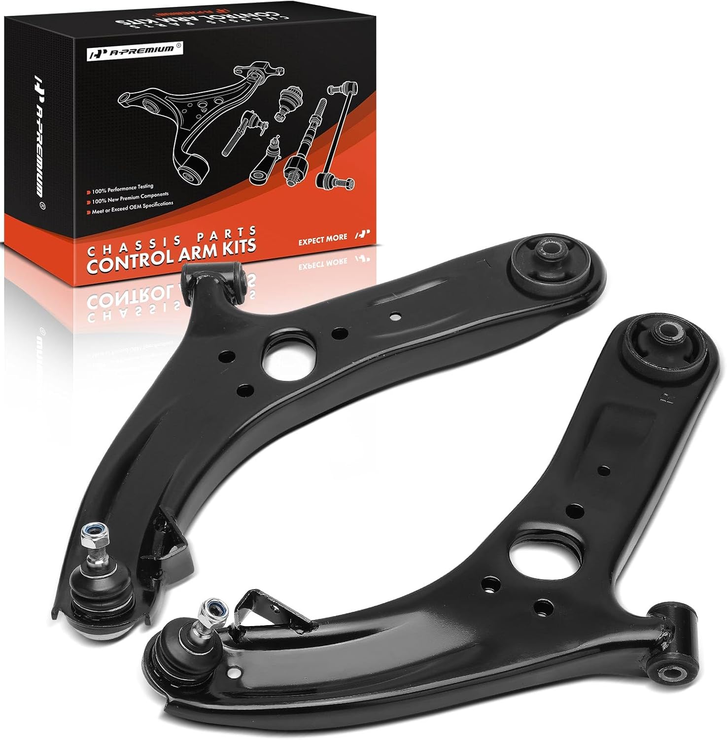 A-Premium 2 x Front Lower Control Arm, with Ball Joint & Bushing, Compatible with Hyundai Accent 2011-2017