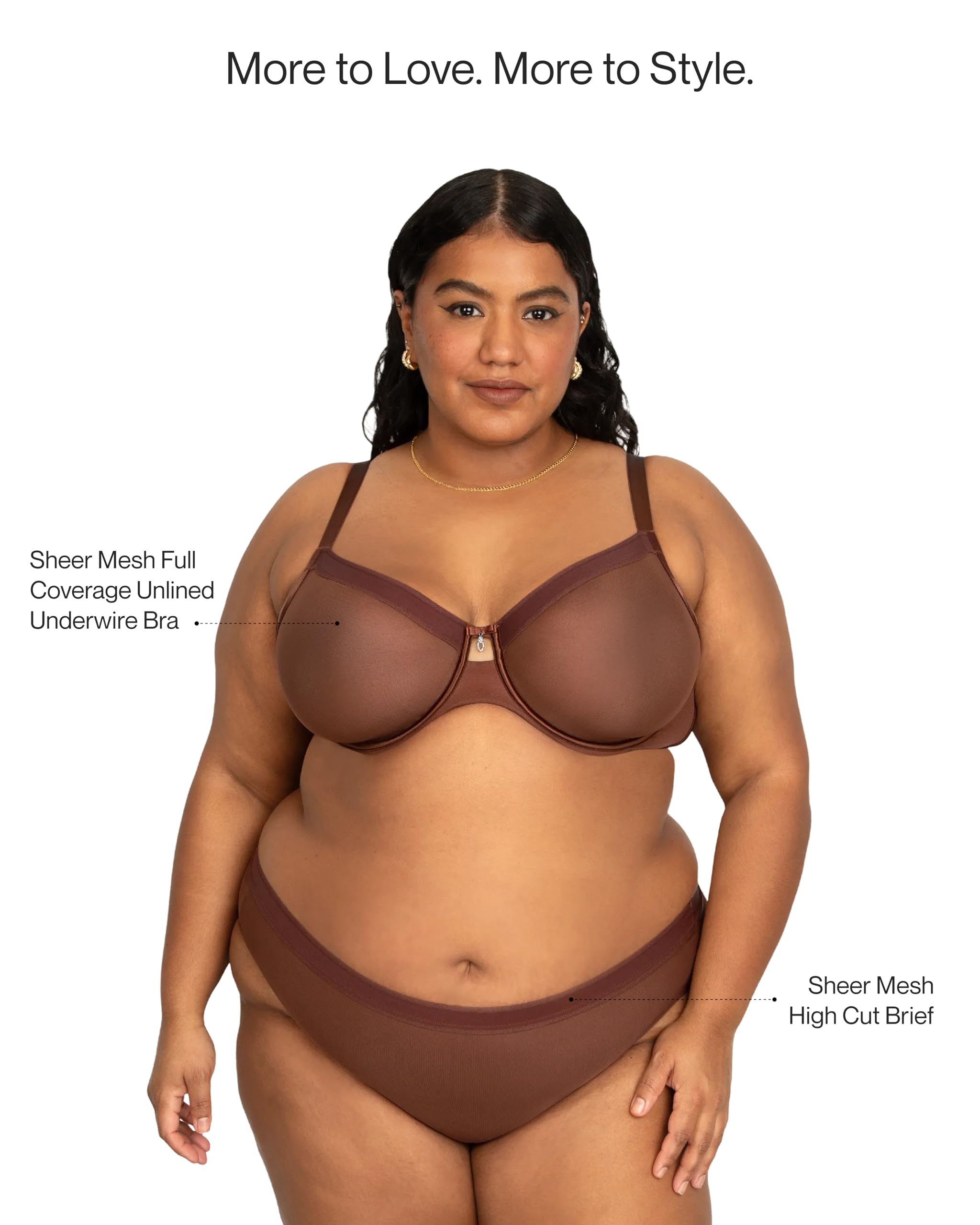 Curvy Couture Sheer Mesh Full-Coverage Unlined Underwire Bra - CLR Soutien-Gorge à Couverture Totale Femme