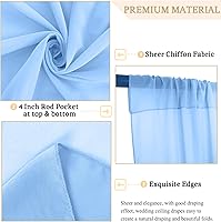 Vista 5 de MODFUNS Cortinas de boda para decoración de techo, cortinas de arco de boda azul bebé, 5 x 20 pies, 2 paneles de gasa transparente, cortina de tul