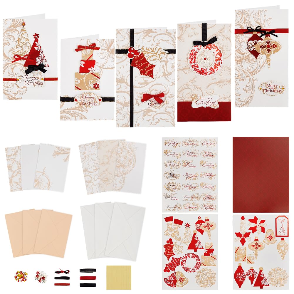AHANDMAKER Handmade DIY Greeting Card Kits, Colorful DIY Envelope & Card Making Kits Make Your Own Card Crafts Paper Card Making for Birthday Invitation Holiday Christmas Thanksgiving