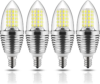 gezee LED Light Bulbs,12W Daylight White 6000K Candle Bulbs,85-100 Watt Equivalent,1200 Lumens Chandelier Lights,Indoor Home Lighting,CRI80,Non-Dimmable(4 Packs)
