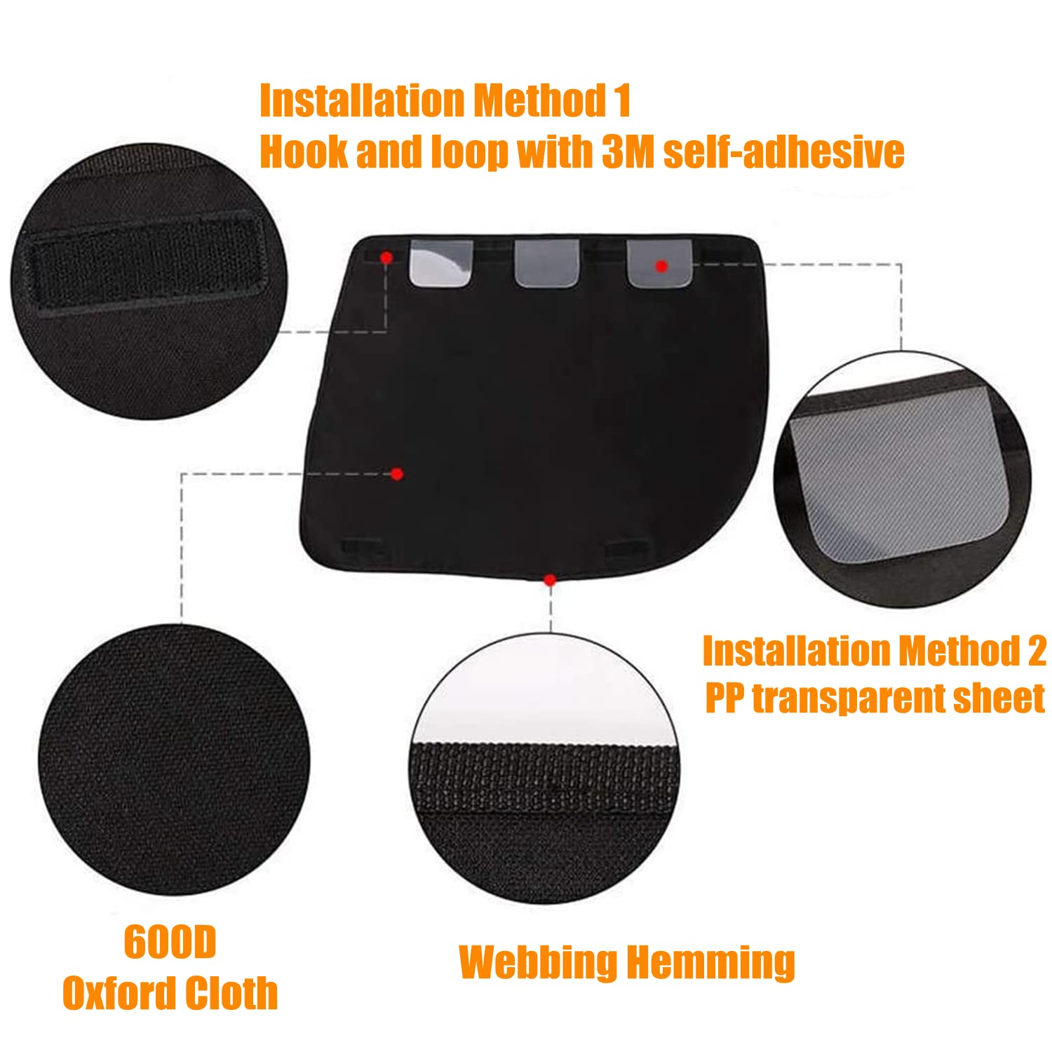 Couverture de Protecteur de Chien pour Porte de Voiture Housse de Protection pour Chien Animaux Réglable, Protection de Porte de Voiture Imperméable Couverture de Véhicule Chiot Voyager (Noir)