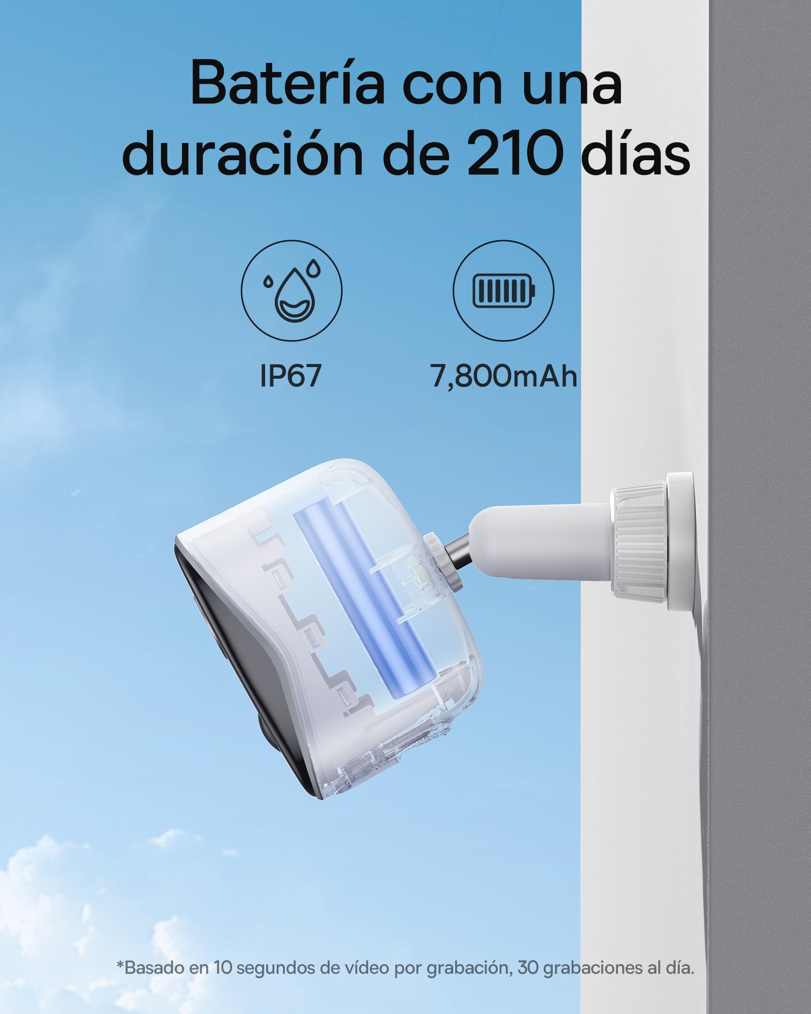 Baseus Security Camara Vigilancia WiFi Exterior Batería, 210 Días de Bateria, 2K HD, 145 Grados, IP67, Visión Nocturna, Camara Exterior con Almacenamiento Local, Detección Humana - Kit 4-CAM N1
