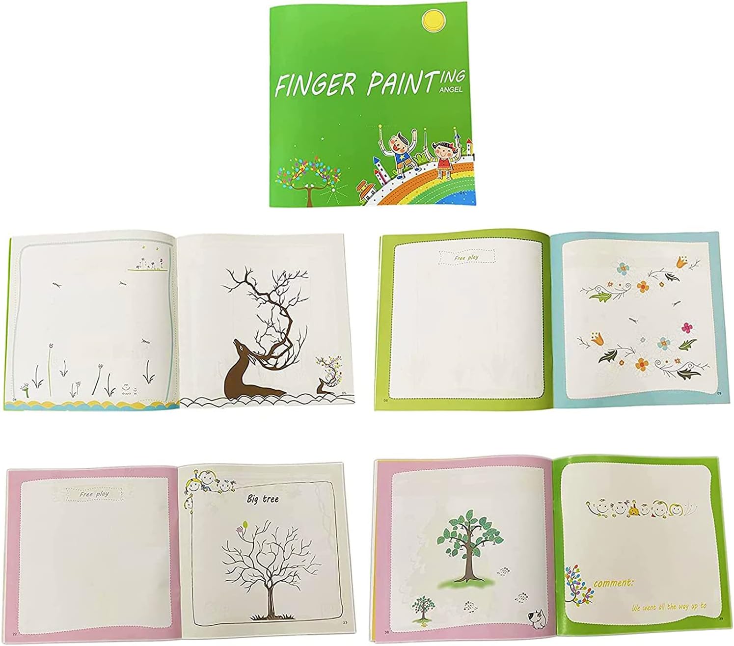 Funny Finger Painting Kit And Book, 12 Color Washable Finger Drawing With Finger Paint Pad, Easy Clean & Non Toxic Paint Toys For Kids : Toys & Games