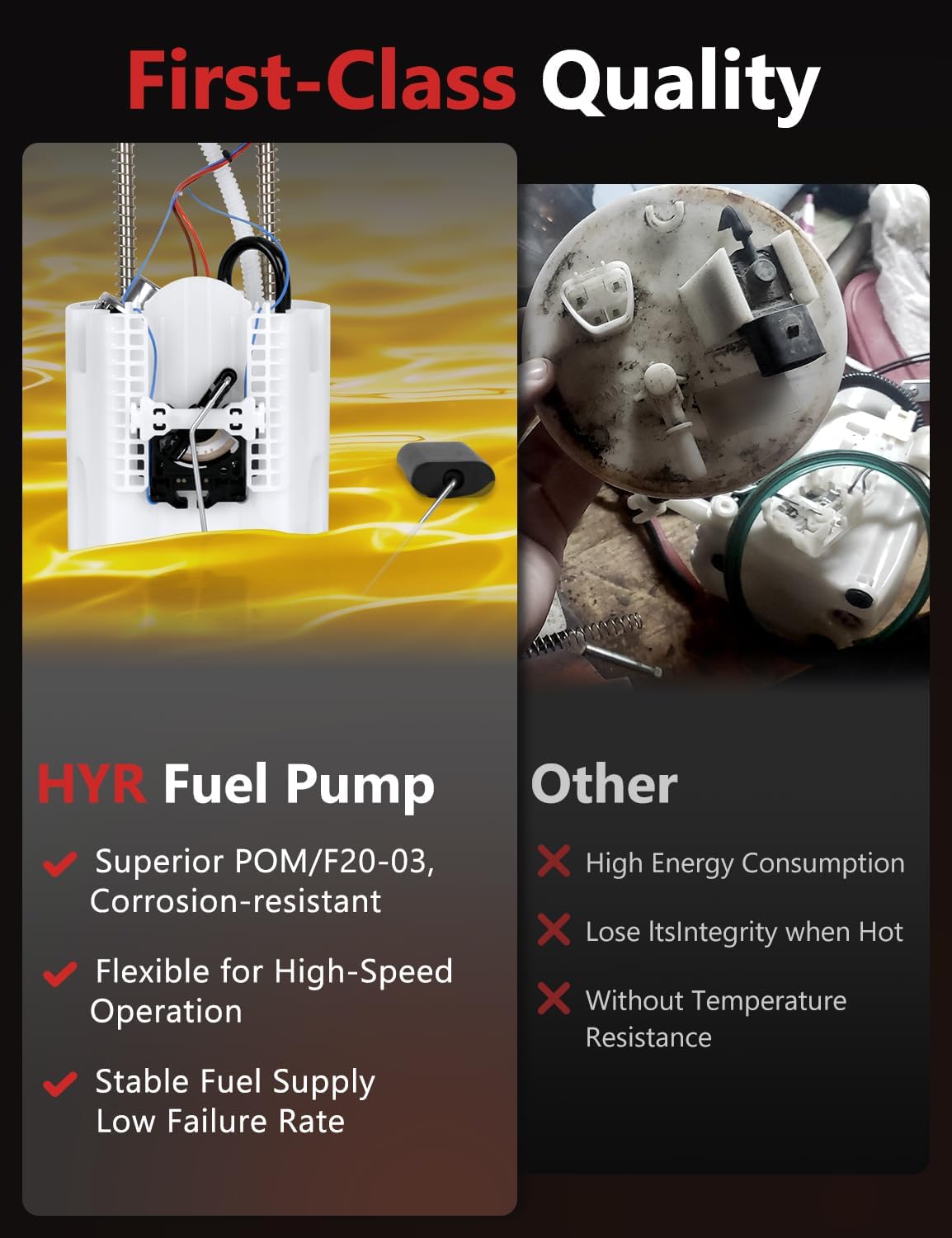 HYR E8416M Fuel Pump Assembly Fit for BMW E46 Series 323Ci 323i 325Ci 325i 325xi 328Ci 328i 330Ci 330i 330xi, 1999-2005, 2.5L 2.8L 3.0L, Fit 4 Pins - Image 6