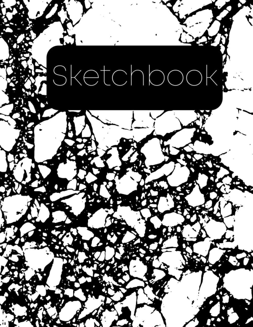 Sketchbook: Black And White Marble Background Cover | Drawing Sketching Doodling Journal | Blank Pages Notebook