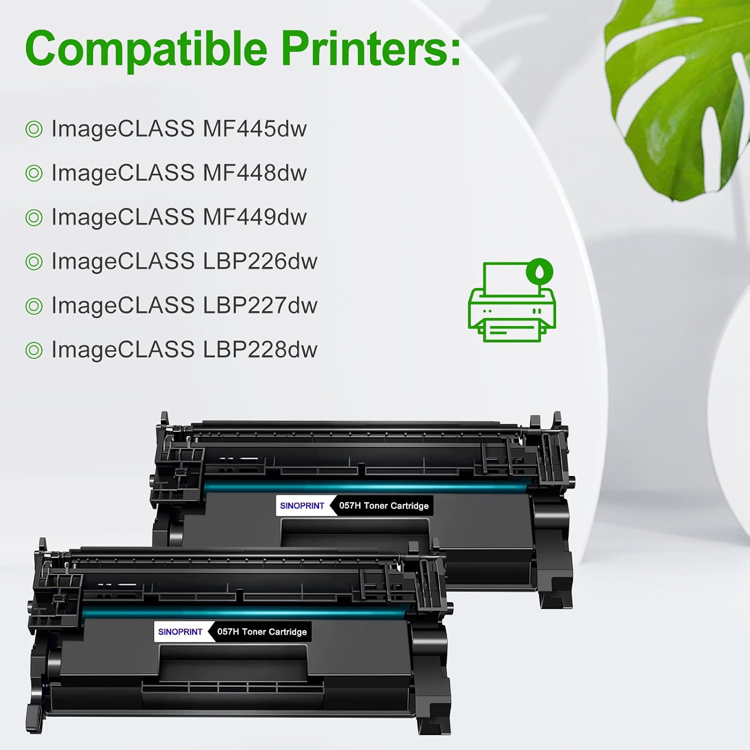 Toner Cartridge for Canon 057H Black CRG-057 3009C001 High Yield for Canon ImageCLASS MF449dw MF448dw MF455dw MF445dw LBP228dw LBP226dw lbp227dw LBP236dw Laser Printers 2 Packs Black