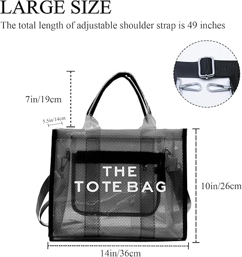 Miniatura 2 de Clear Tote Bag for Women PVC Travel Handbag Shoulder Crossbody Beach Bag for Work Travel School