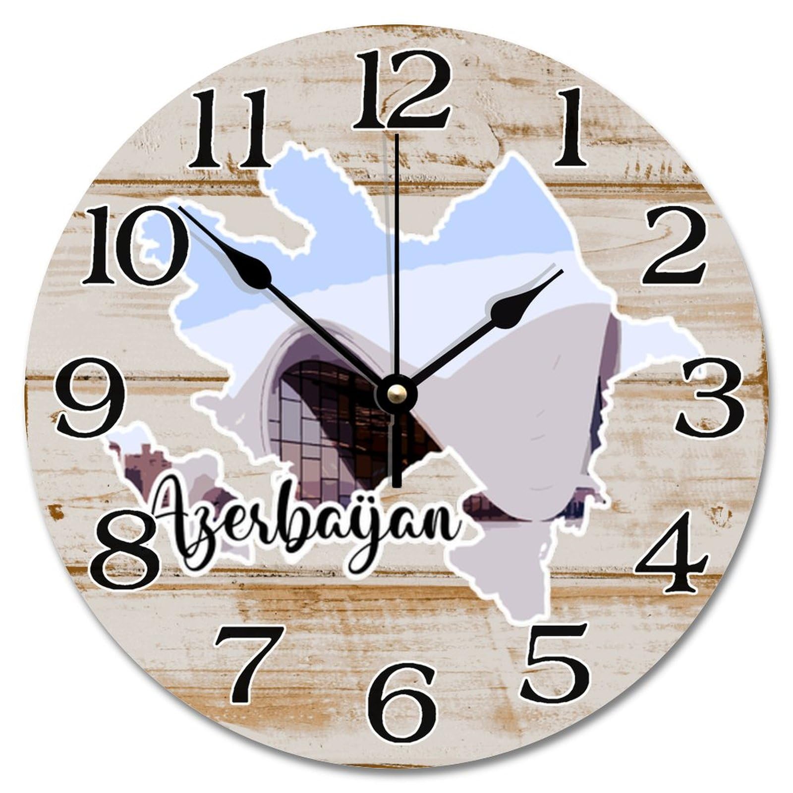 Horloge murale Azerbaïdjan silencieuse pour sublimer la décoration de votre salon ou bureau