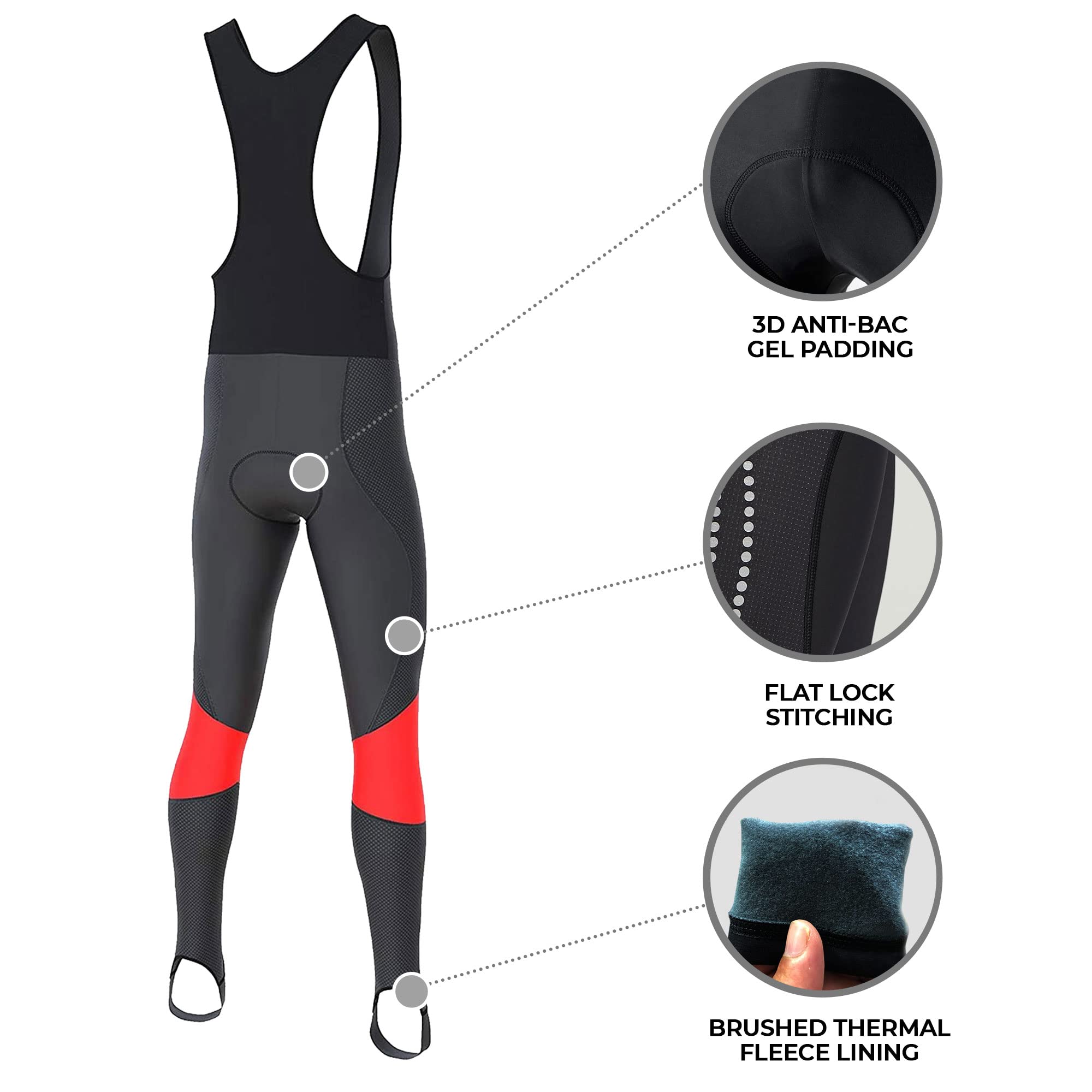 FDX Culotte Largo Thermodream para Hombre, con badana 3D, térmico, Resistente al Agua, Tejido Super Roubaix, Cortaviento y de Secado rápido; pantalón de Ciclismo de Invierno