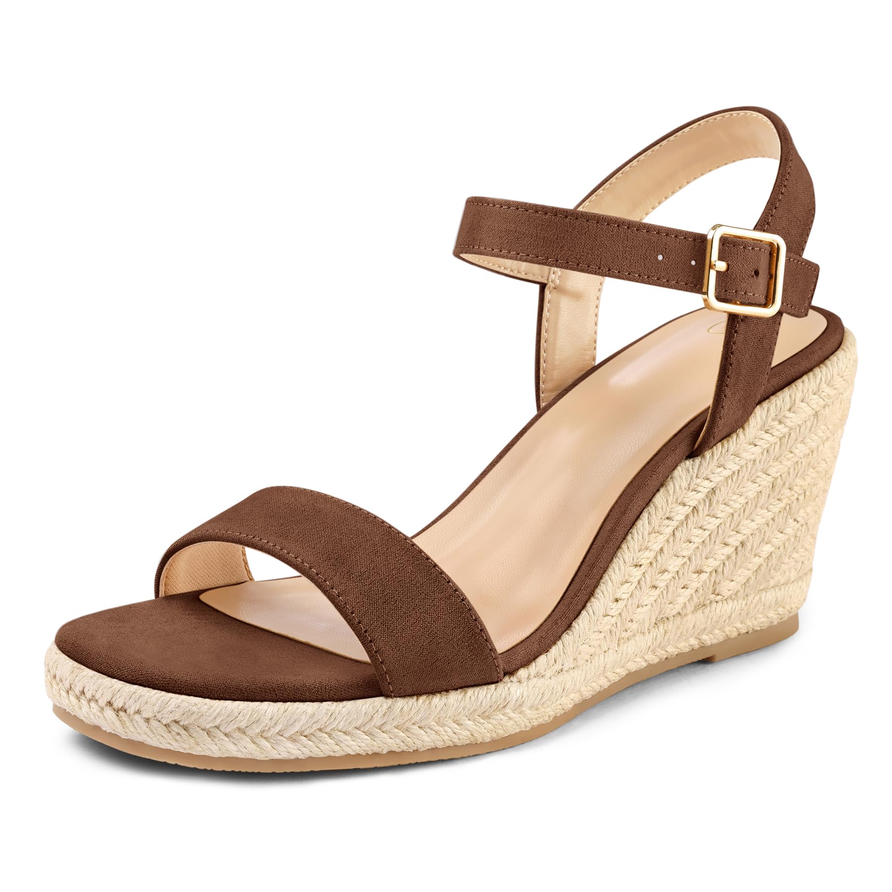 mysoft Women's Espadrille Wedge Sandals Square Open Toe Platform Sandals