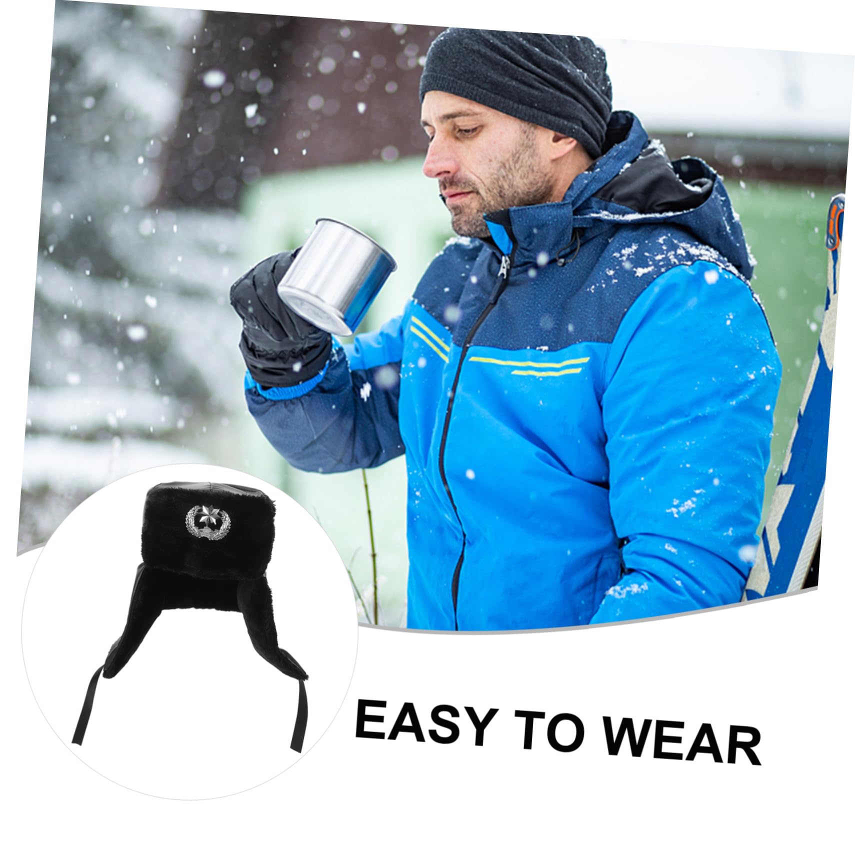 Healvian Gorro Cálido De Hombre Protección Auditiva Gorro De Felpa para Exteriores Accesorio De Ropa para Invierno