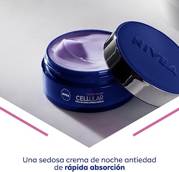 NIVEA Cellular Expert Filler - Night Cream - Anti-Wrinkle - Filling Effect 24h - With Hyaluronic Acid and Folic Acid - Anti-Aging Cream - Extra Firmness - All Skin Types - 50 ml