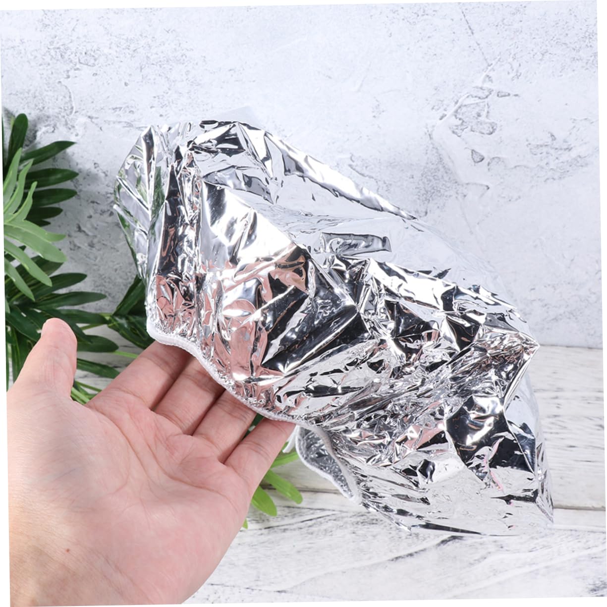 20pcs Aluminum Foil Hair Caps for Hair Styling and Treatment Heat Insulation Elastic Hairdressing Caps for Salon and Home Use Silver