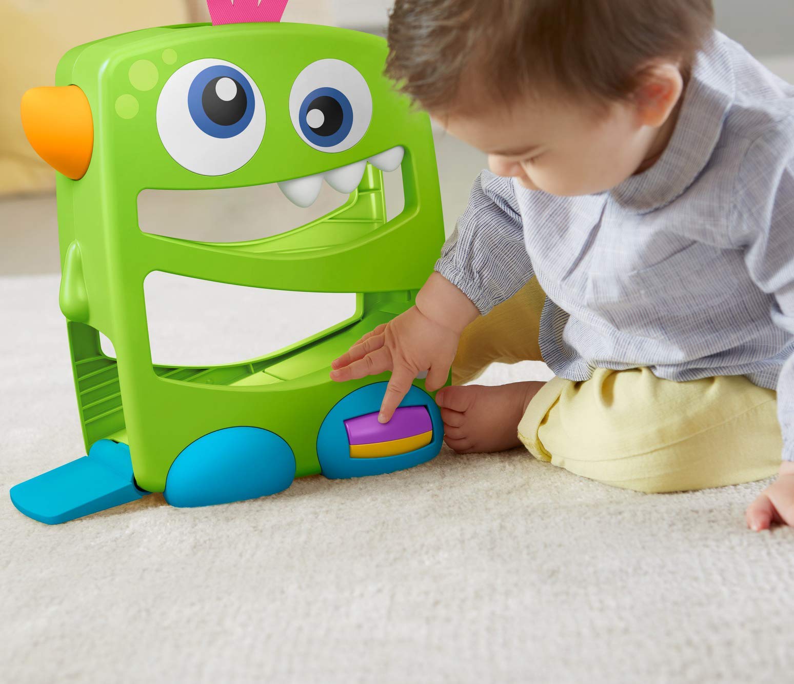 Fisher-Price - Mostriciattolo con Rampa e Veicoli, Giocattolo per Bambini 6+ Mesi, FYL40