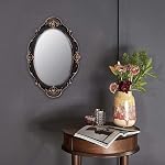 YCHMIR Petit miroir mural vintage 37 x 25.5 cm Marron ovale