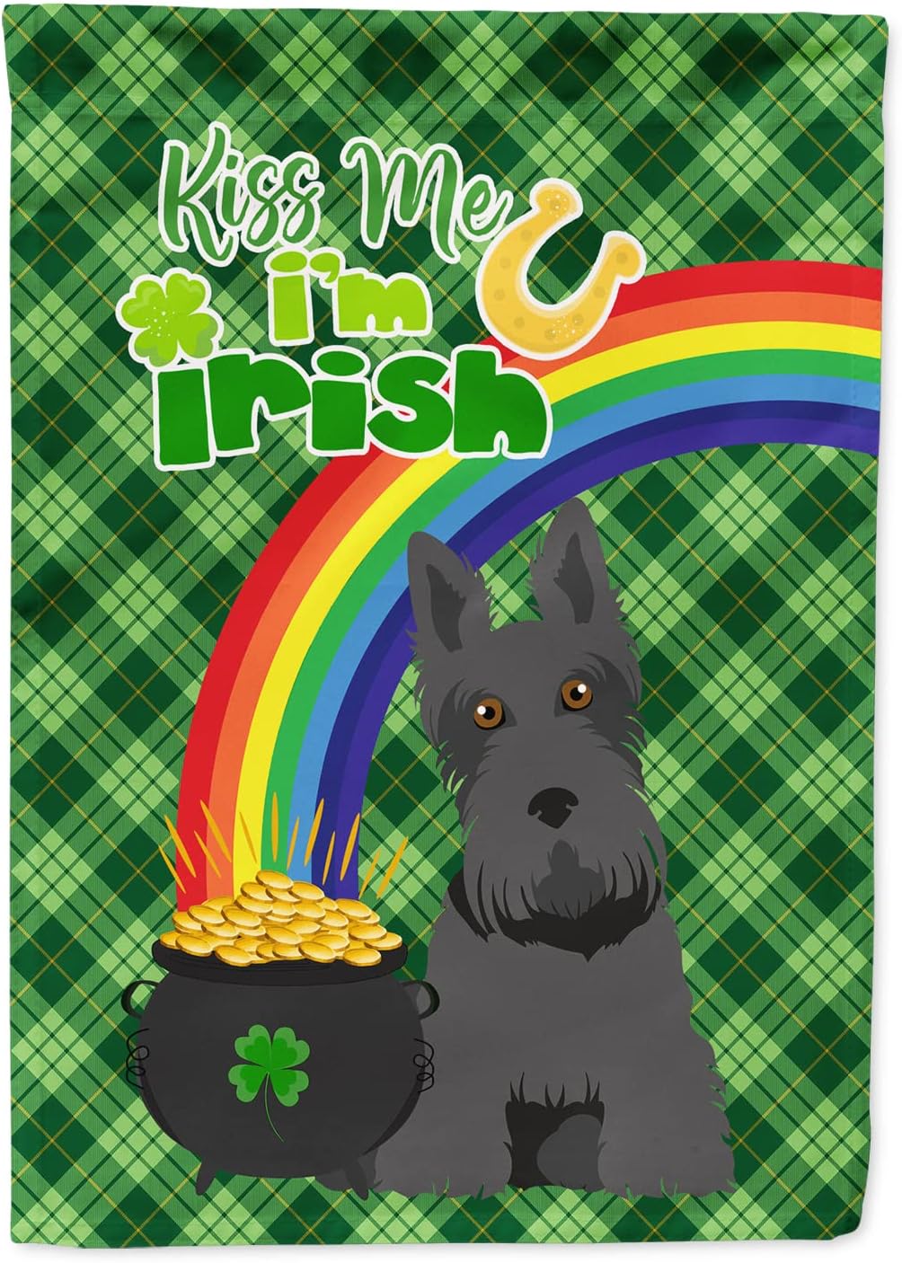 Caroline's Treasures WDK4739GF Red Pit Bull Terrier St. Patrick's Day Garden Flag Mailbox Flag Decorative Yard Flag Banner Outside Patio Artwork Yard Flower Beds, Garden Size, Multicolor