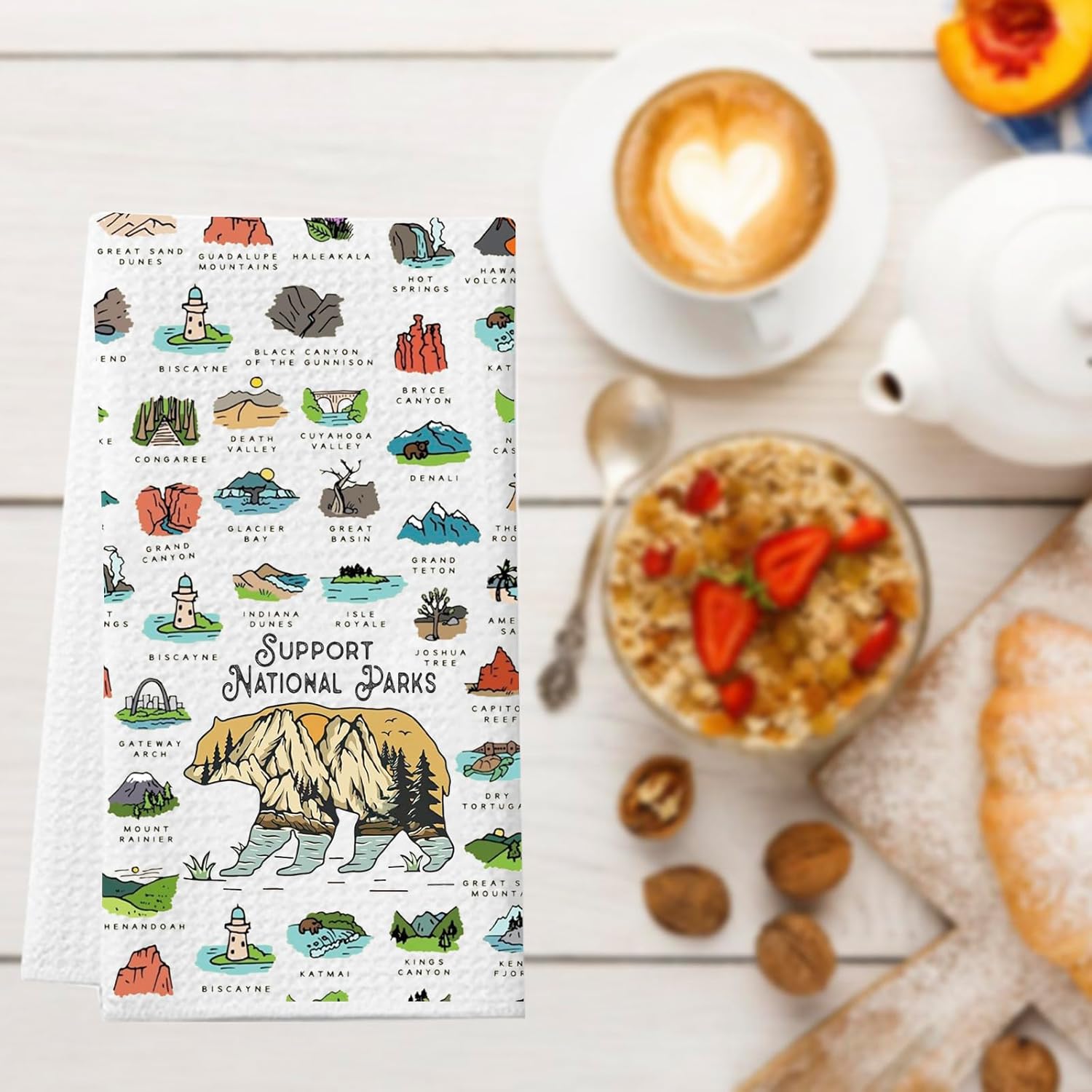 WCGXKO Support National Parks Kitchen Towel Outdoor Adventure Gift Environmental Activism Gift for Camper (Parks Towel) - Image 7