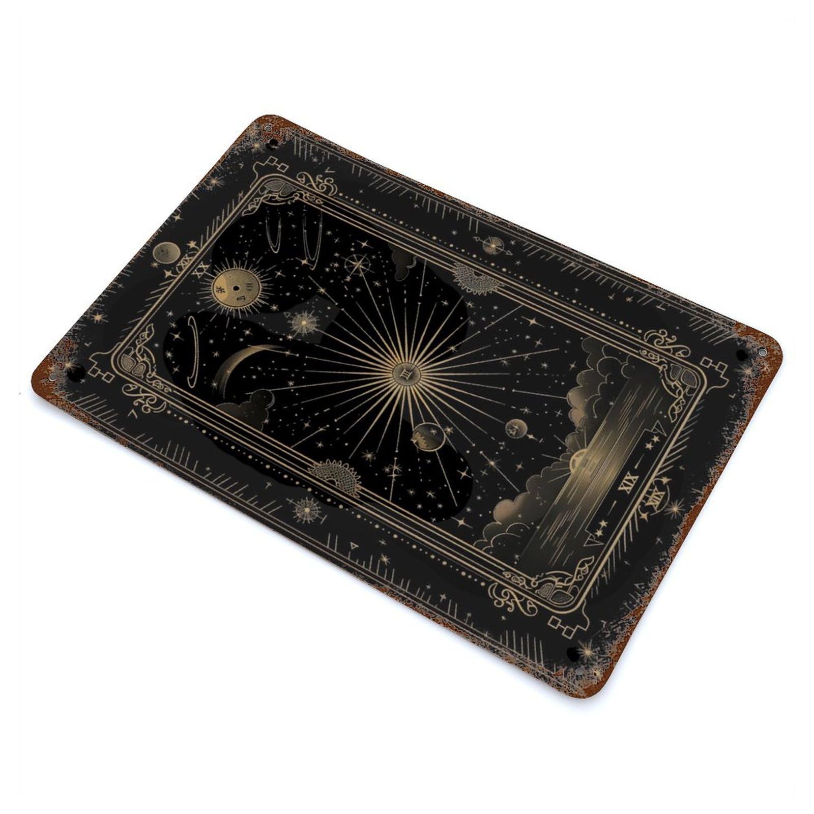 Sunbeam Gaze 11.8"x7.9" Aged Metal Wall Plaque, Novelty Wall Decor for Garage, Bar And Workshop Decor