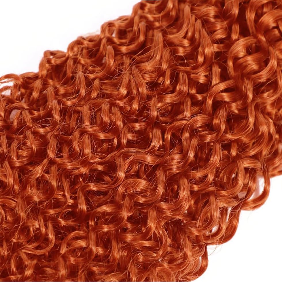 Color #350 Copper Ginger Curly Human Hair Bundles Orange Kinkycurly Weave 3 Bundles Human Hair 14 16 18 Inch Double Weft Unprocessed Virgin Remy Hair Extensions 50g Per Bundle